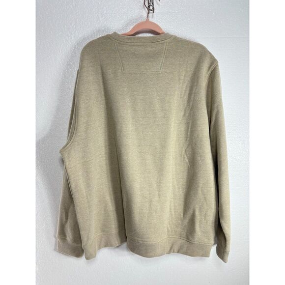 Izod Sweatshirt Mens 2XL Stretch Advantage Long Sleeve Soft Tan Blue Red New WT - Picture 2 of 5